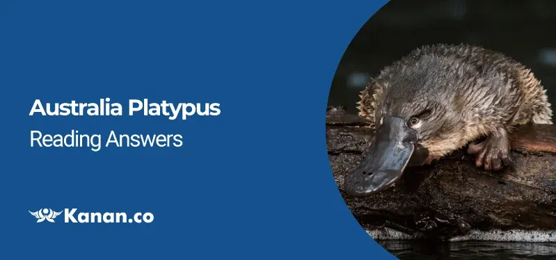 Australia Platypus Reading Answers