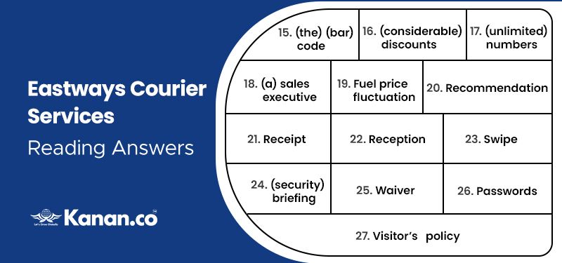 eastways courier services reading answers