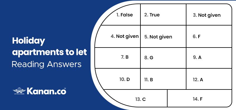 Holiday apartments to let reading answers