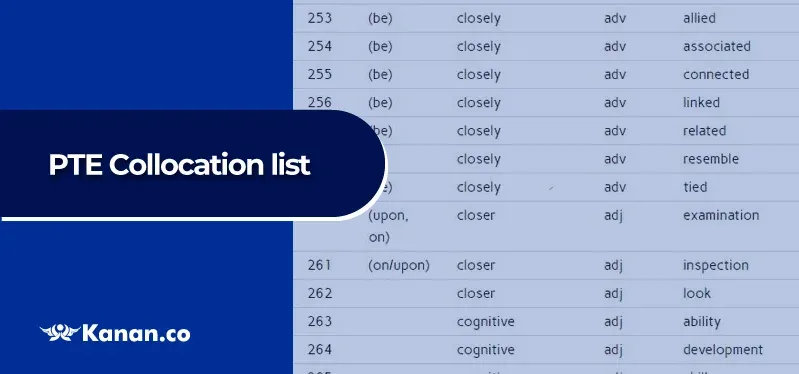 PTE Collocation List
